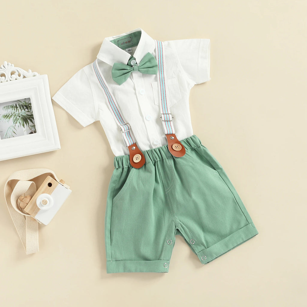 Mini Suspender Pants Set