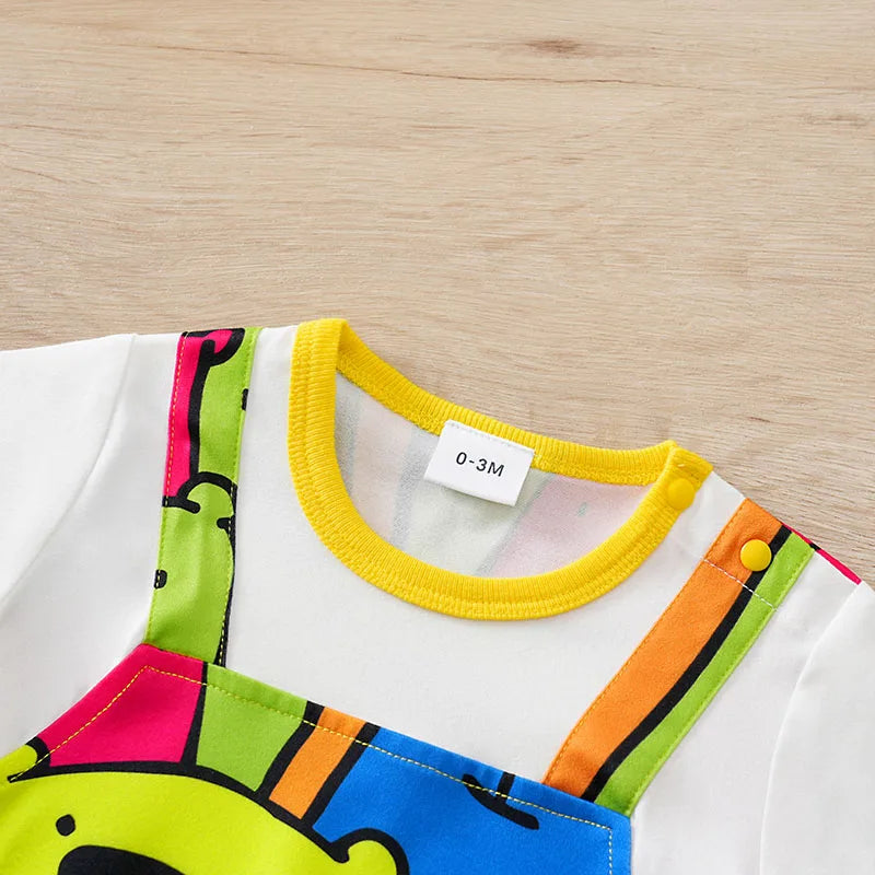 Mini Bear Suspender Romper