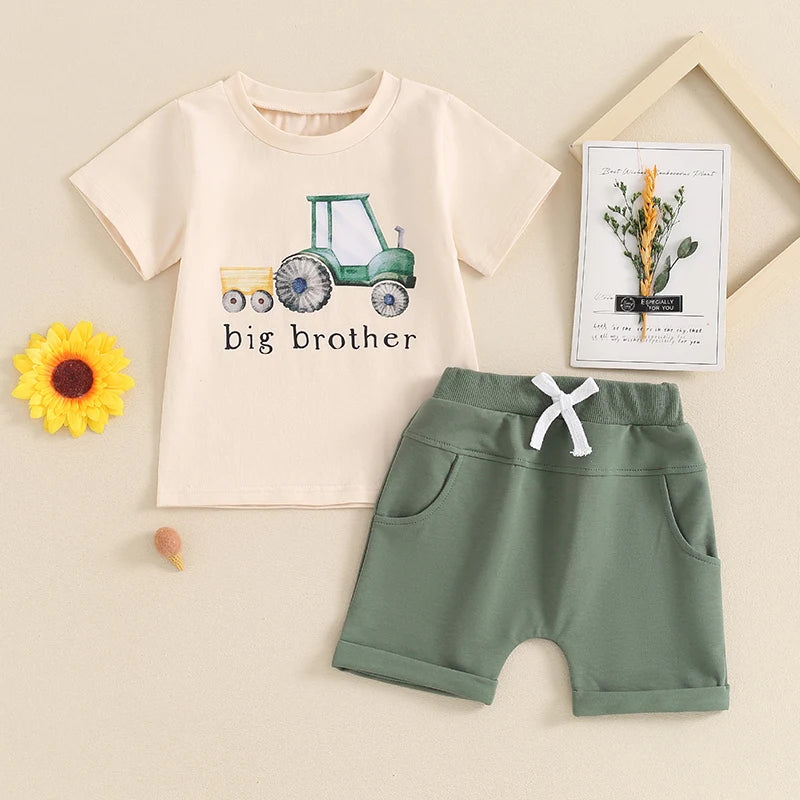Mini Tractor Shorts Set