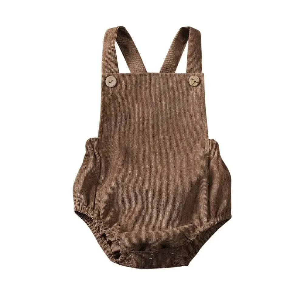 Mini Corduroy Suspender Romper