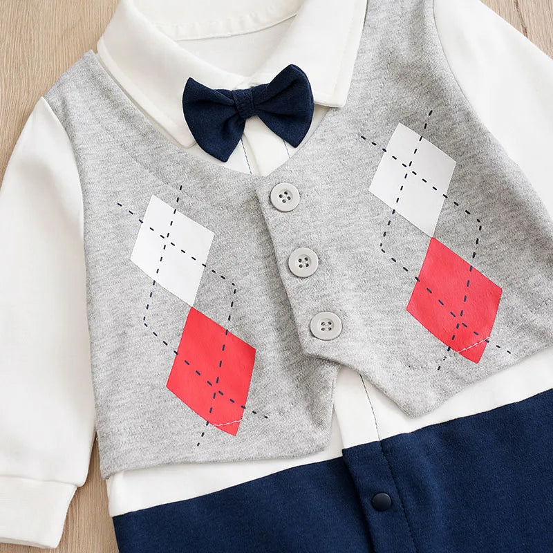 Mini Gentleman Long Sleeve Romper