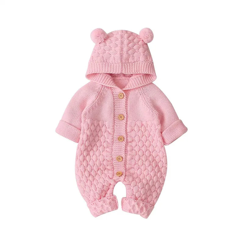 Mini Knit Hooded Romper