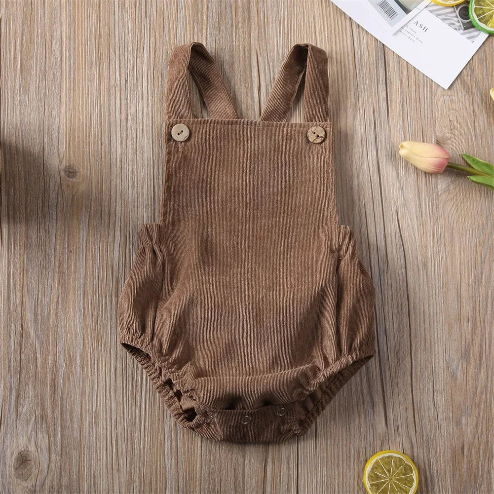 Mini Corduroy Suspender Romper