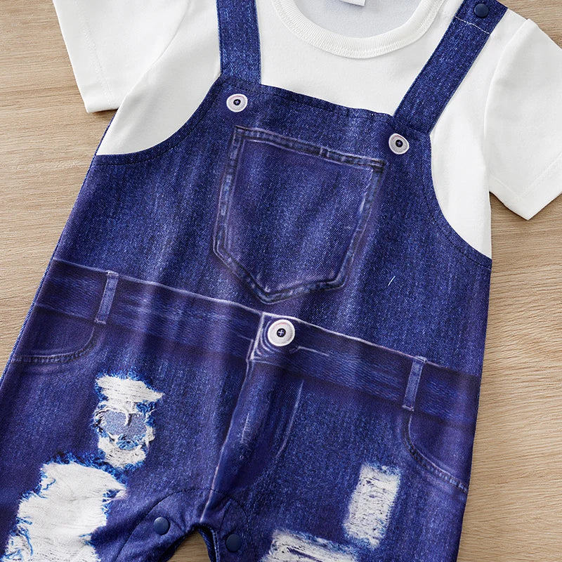 Mini Cowboy Suspender Romper