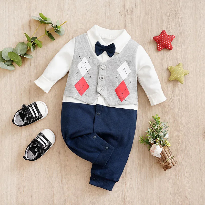 Mini Gentleman Long Sleeve Romper