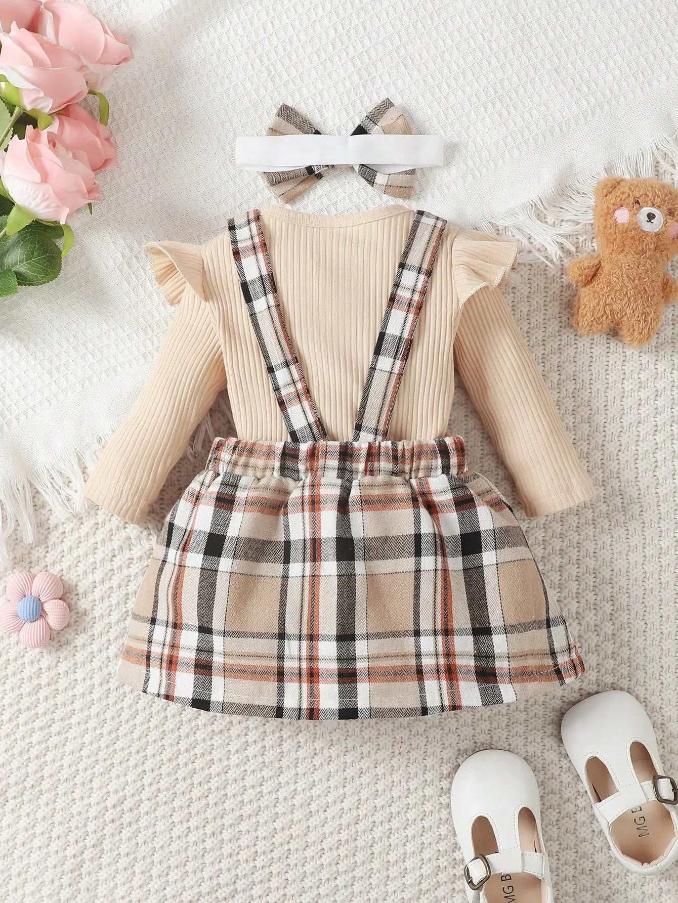 Mini Bear Ruffle Jumpsuit Set
