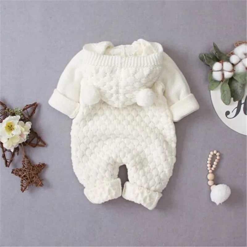 Mini Knit Hooded Romper