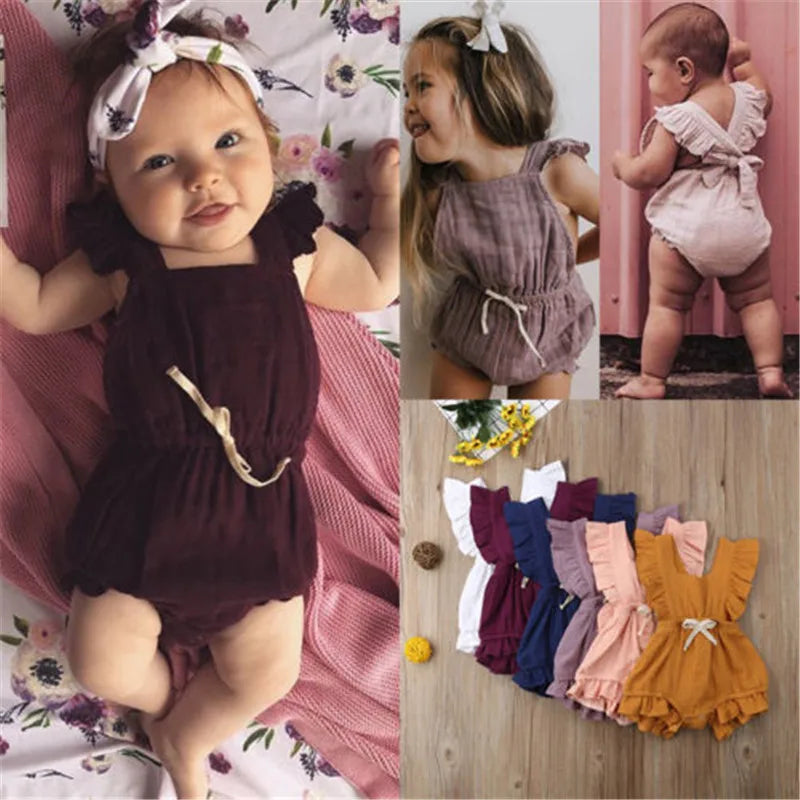 Mini Ruffle Cotton Romper