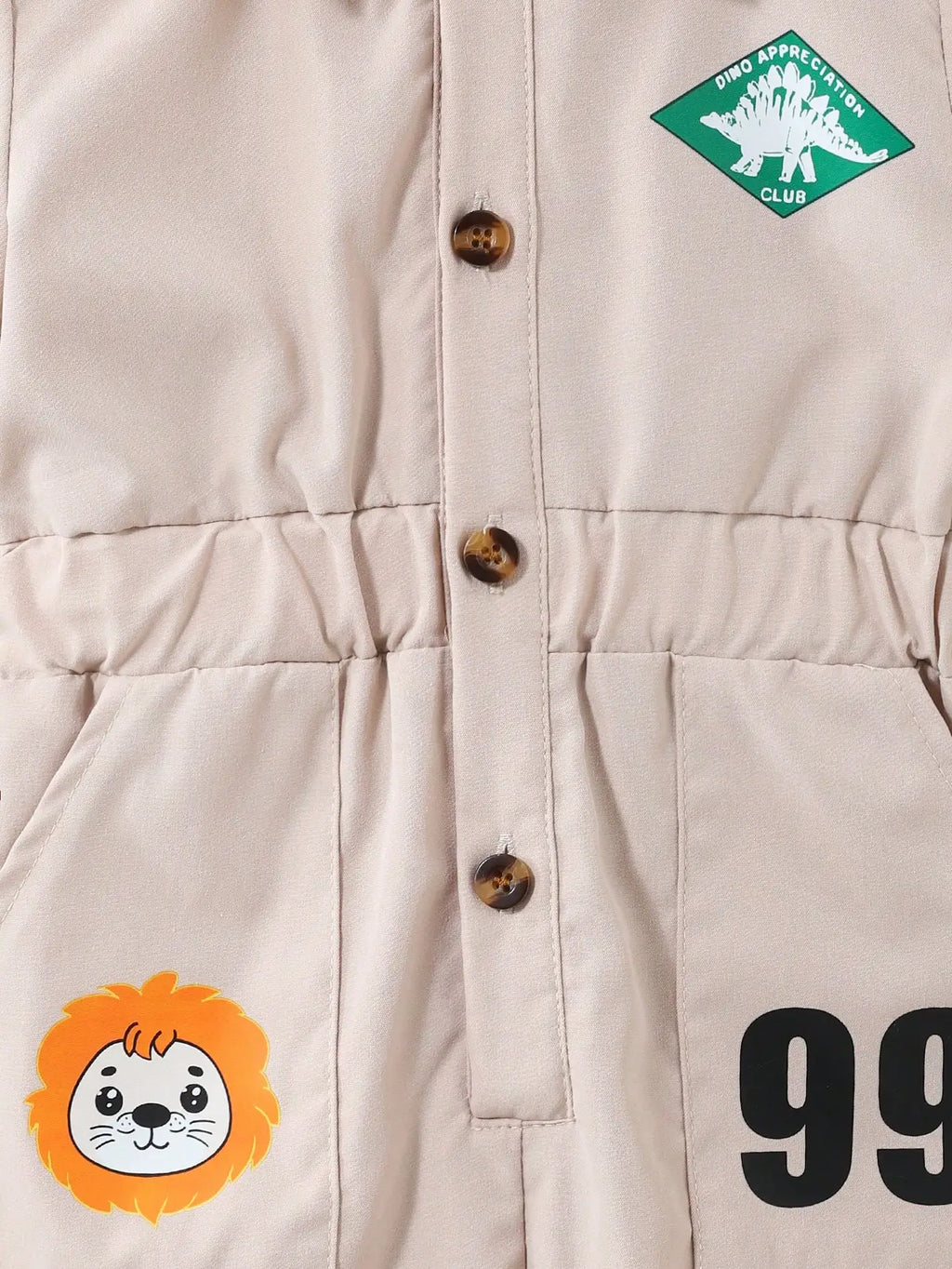 Mini Cartoon Lapel Romper Set