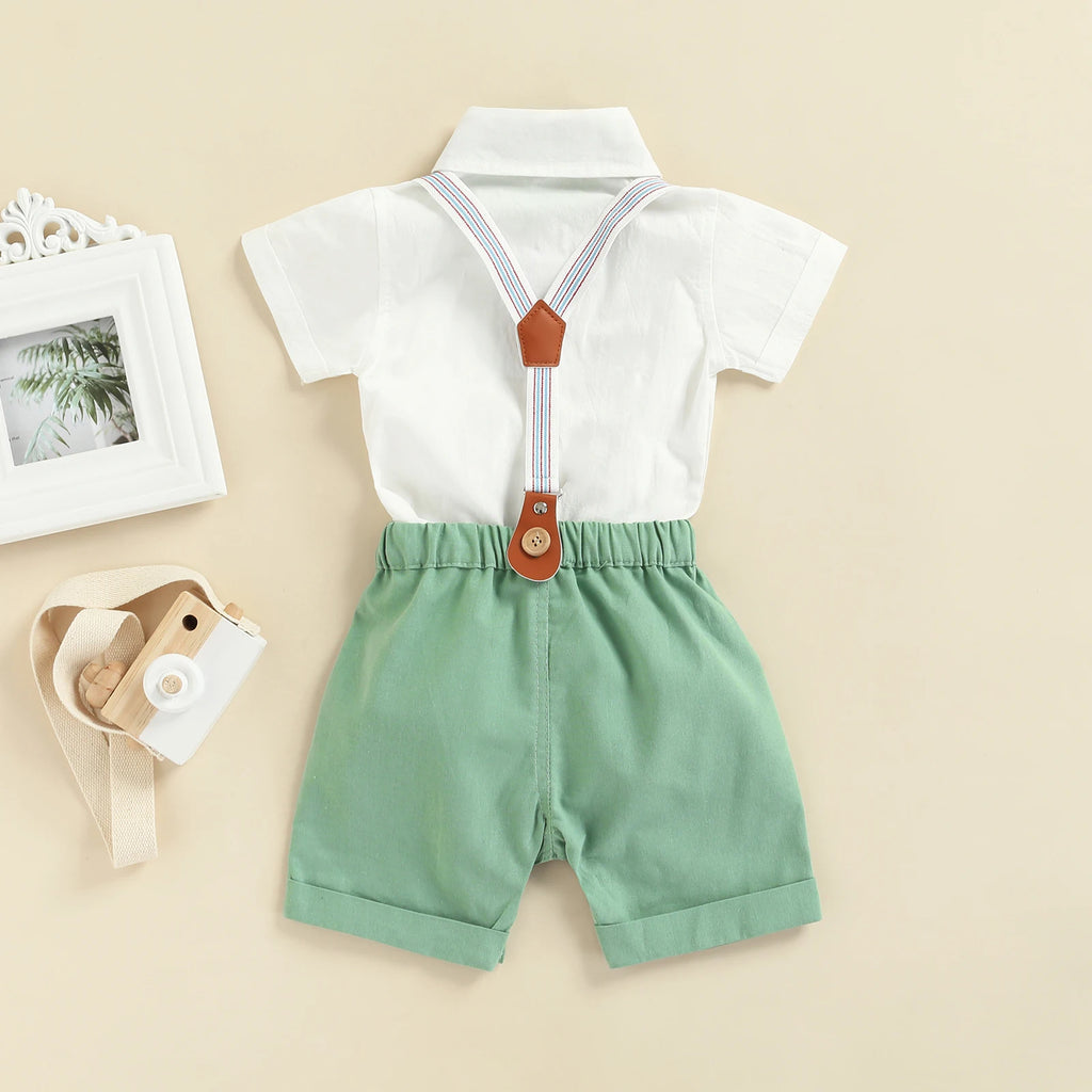 Mini Suspender Pants Set