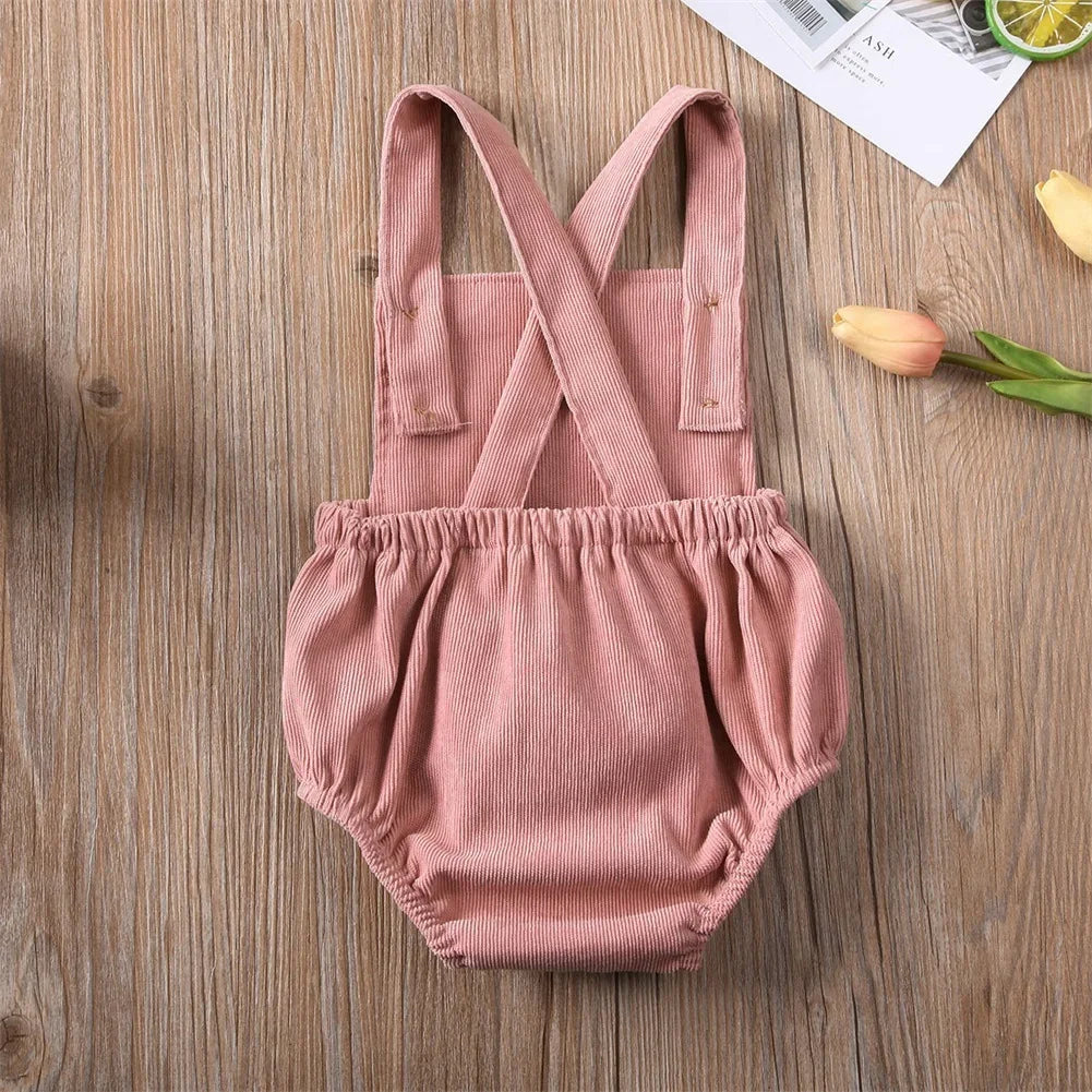 Mini Corduroy Suspender Romper