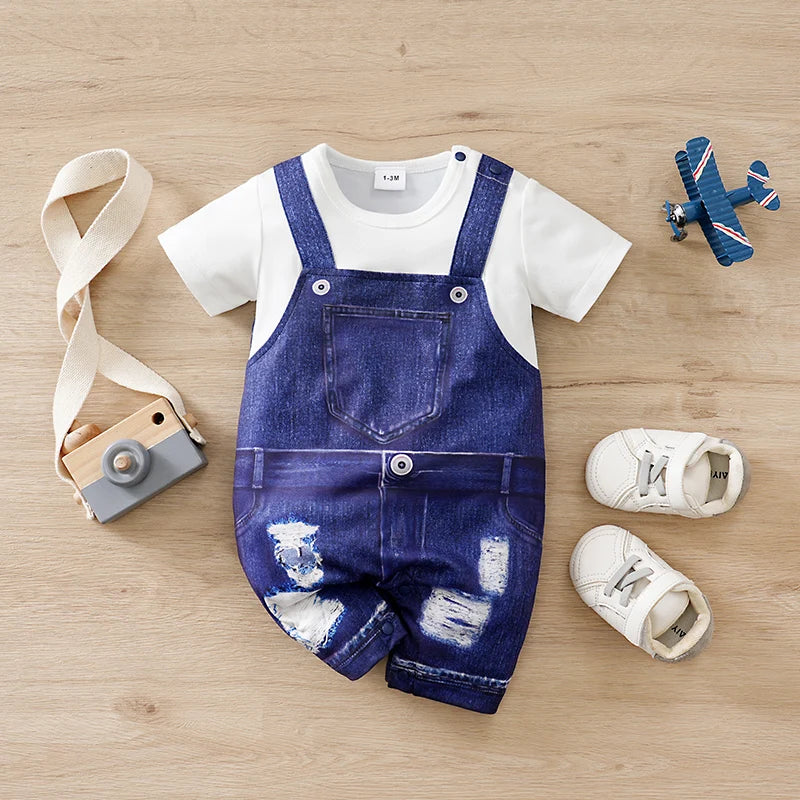 Mini Cowboy Suspender Romper