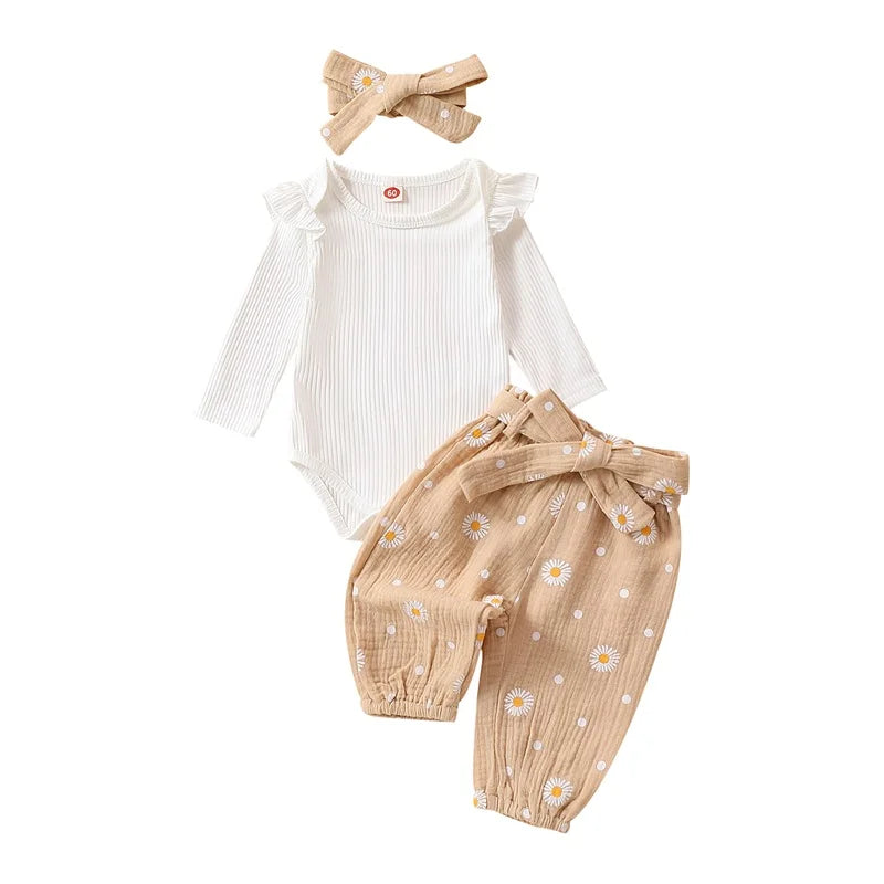Mini Daisy Ruffle Pants Set