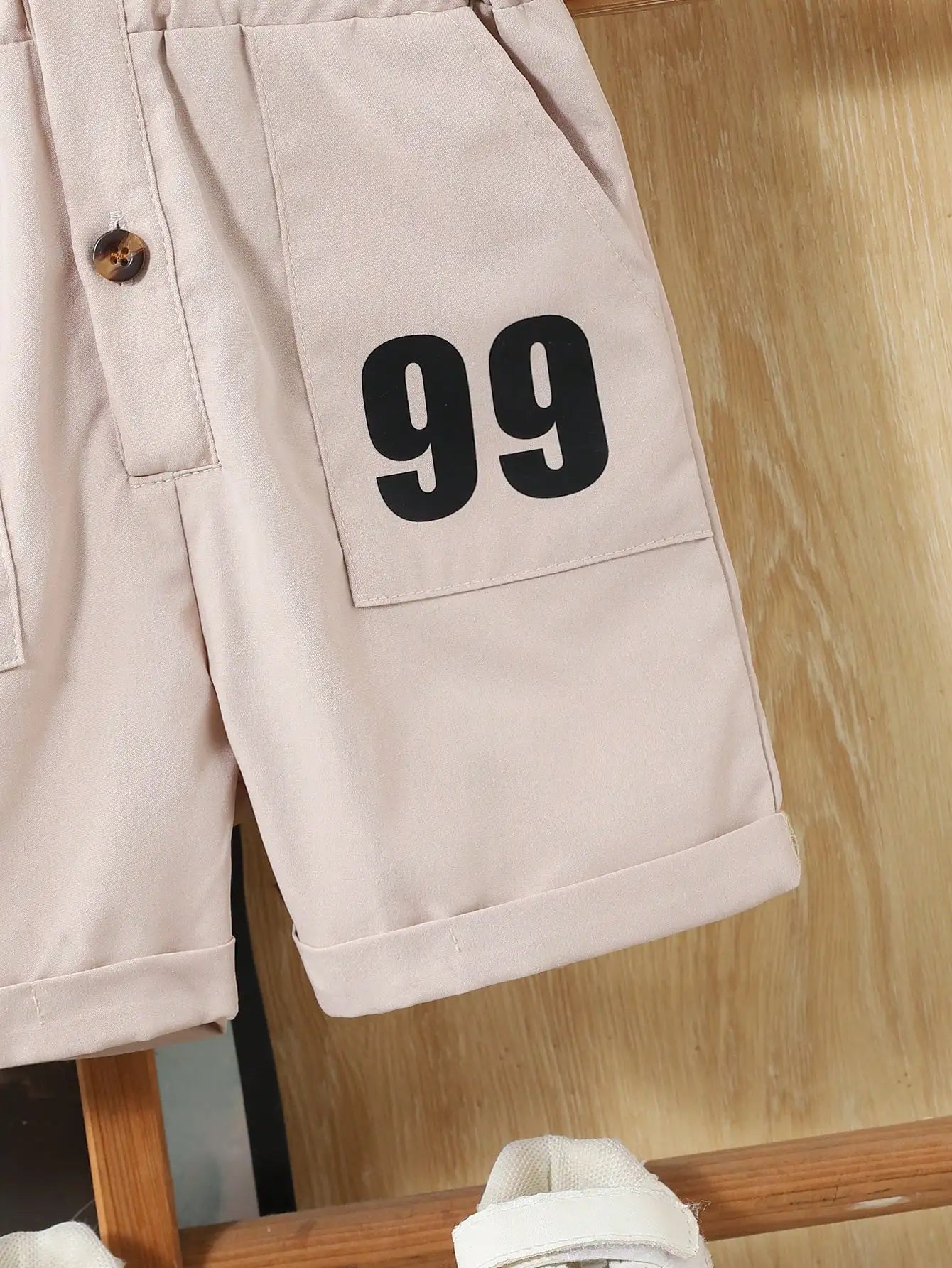 Mini Cartoon Lapel Romper Set