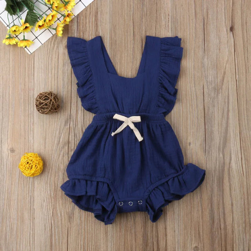 Mini Ruffle Cotton Romper