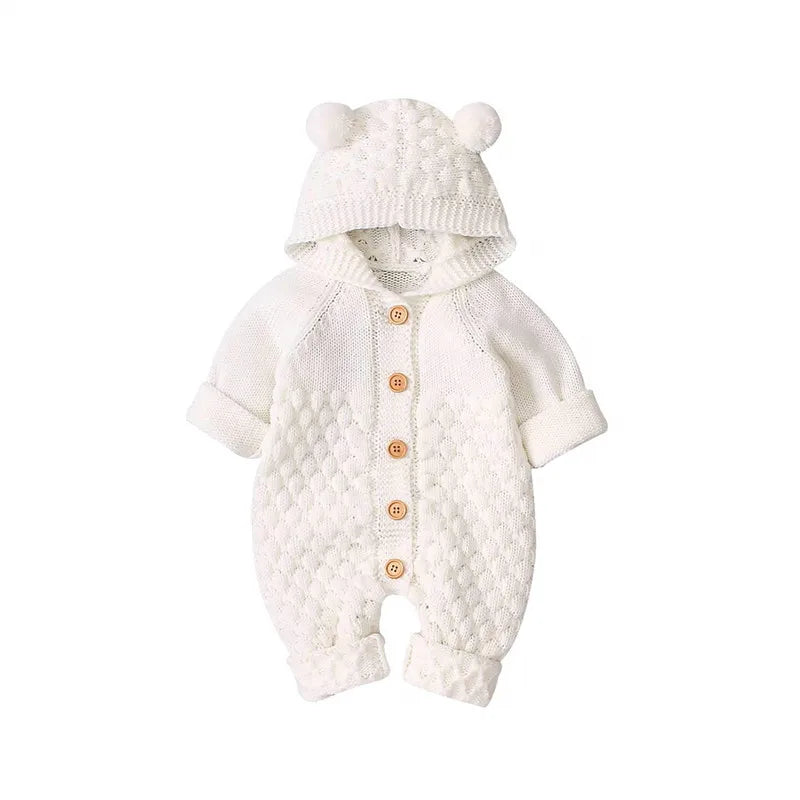 Mini Knit Hooded Romper