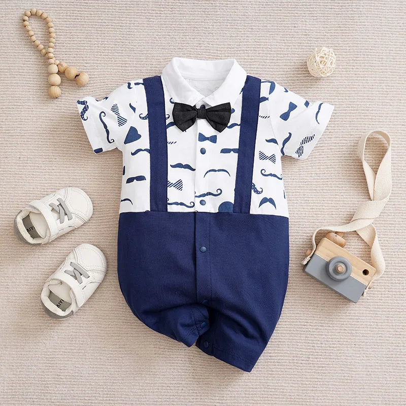 Mini Bowknot Lapel Romper