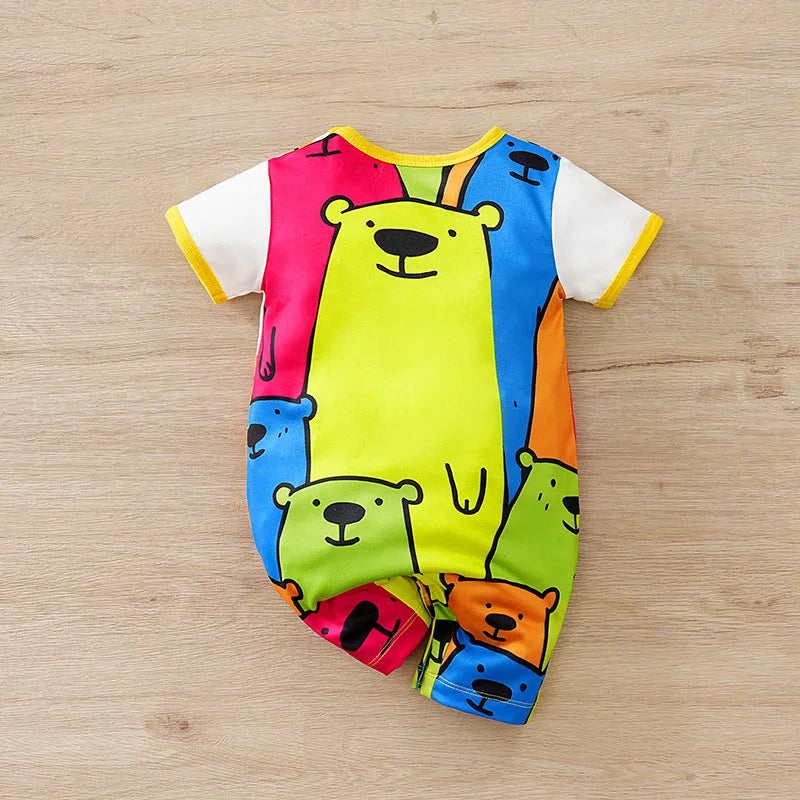 Mini Bear Suspender Romper