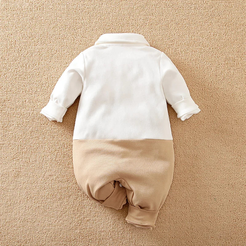 Mini Khaki Gentleman Romper