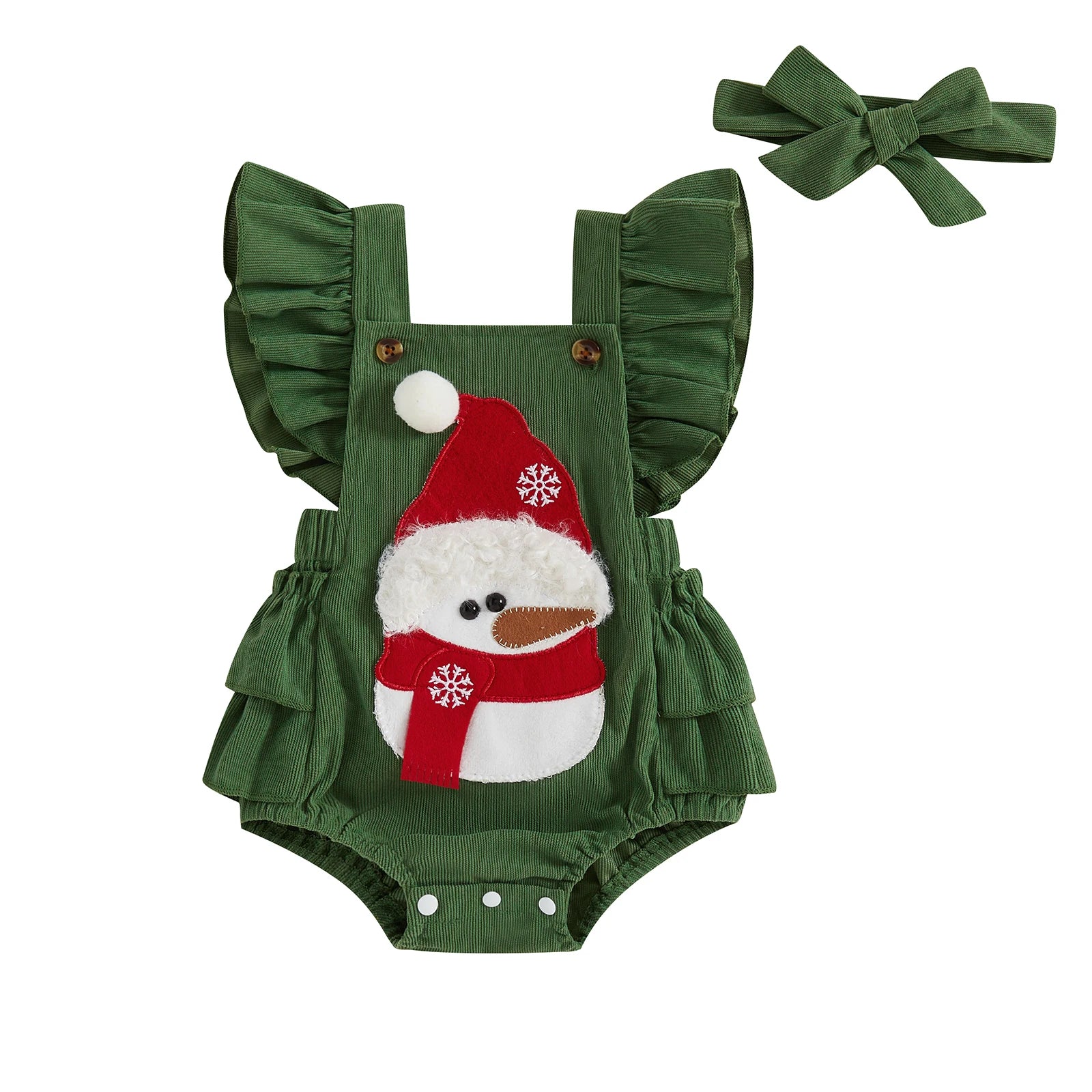 Mini Elk Christmas Romper Set