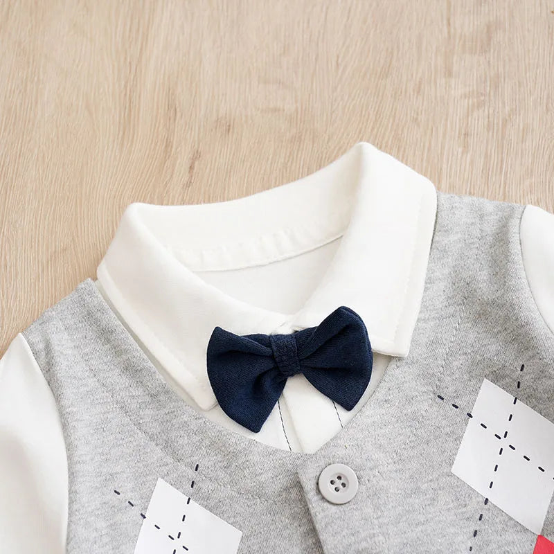 Mini Gentleman Long Sleeve Romper