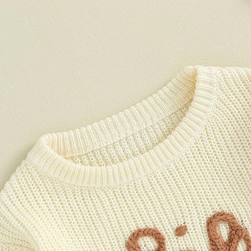 Mini Letter Embroidered Sweater