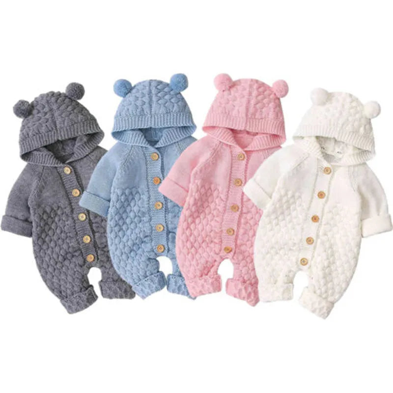 Mini Knit Hooded Romper
