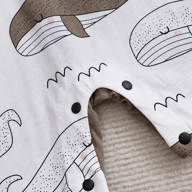 Mini Whale Suspender Romper