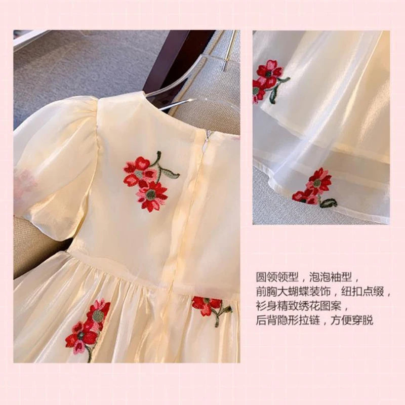 Mini Gauze Puff Sleeve Dress