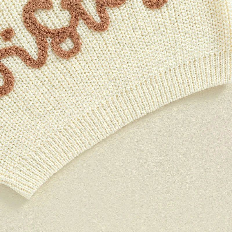 Mini Letter Embroidered Sweater