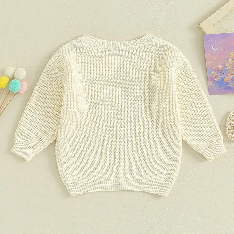 Mini Letter Embroidered Sweater